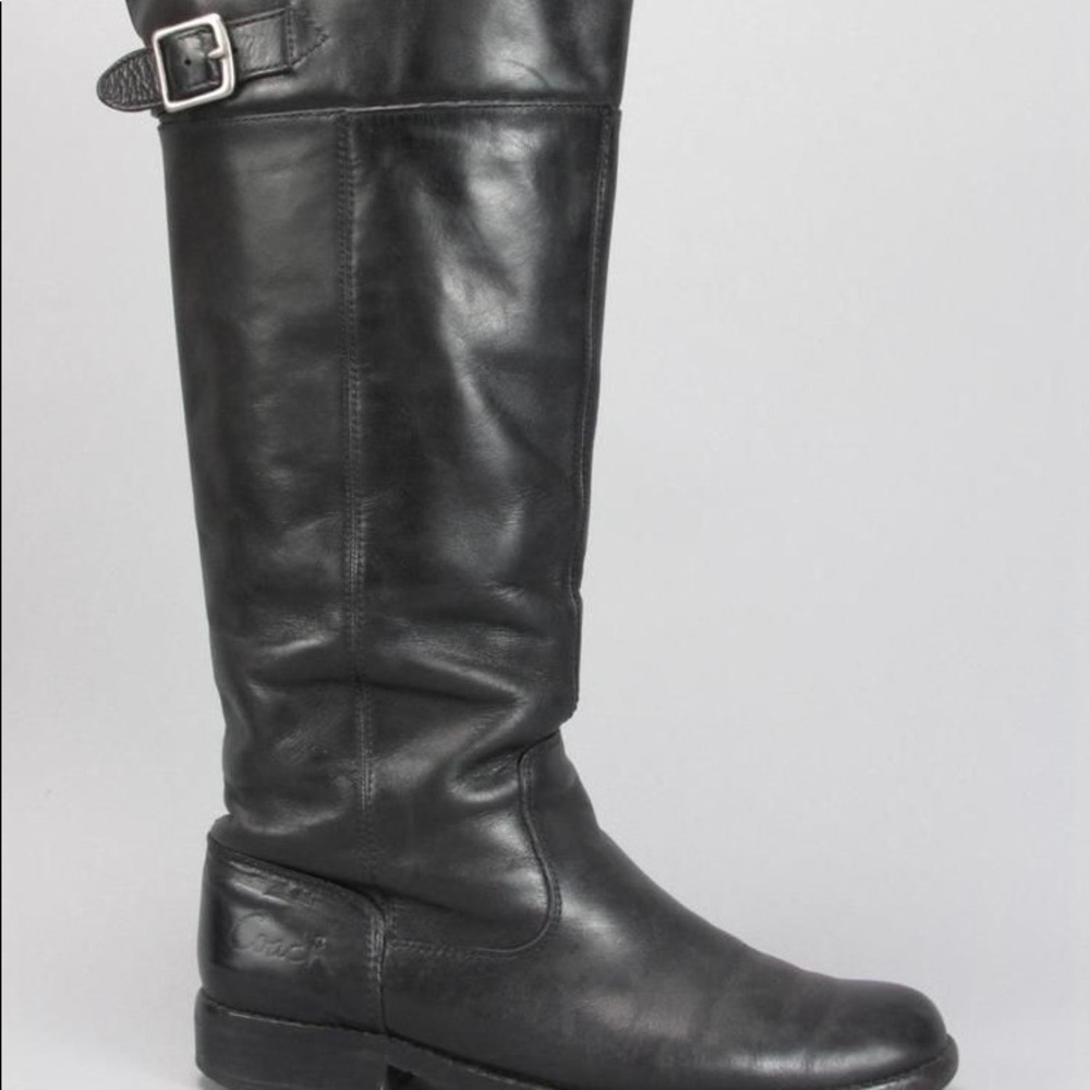 Coach Black Leather Riding Boots